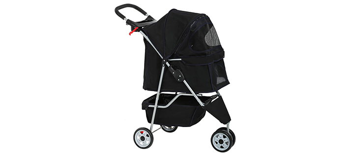 BestPet 3-Wheel Cat Stroller with 360-degree Wheels