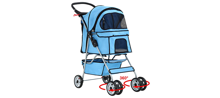 BestPet 4-Wheel Cage Stroller for Cats