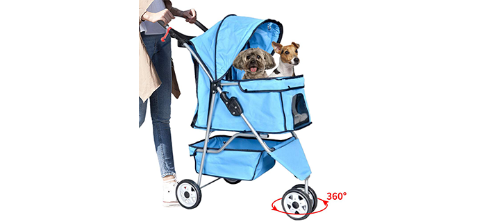 Bigacc Cat Stroller Cart with 3-Wheels